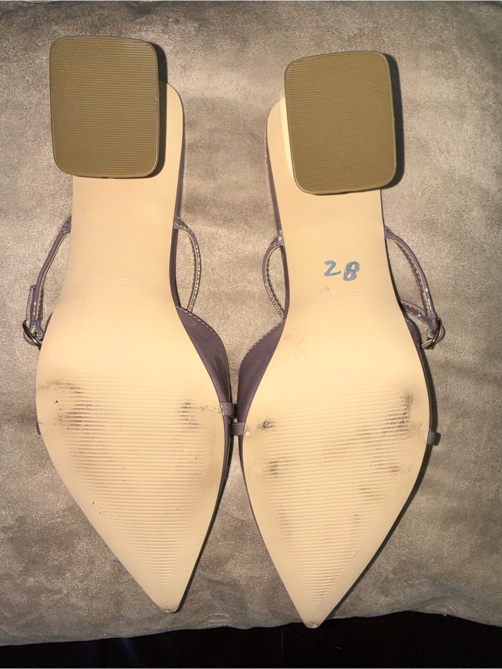 MARC FISHER MAUVE LOW BLOCK HEEL SLING-BACK-Size 11 - Picture 7 of 11